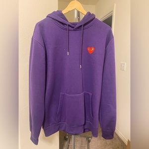 Purple Forever 21 Hoodie with Comme des Garcons Patch | Size Large